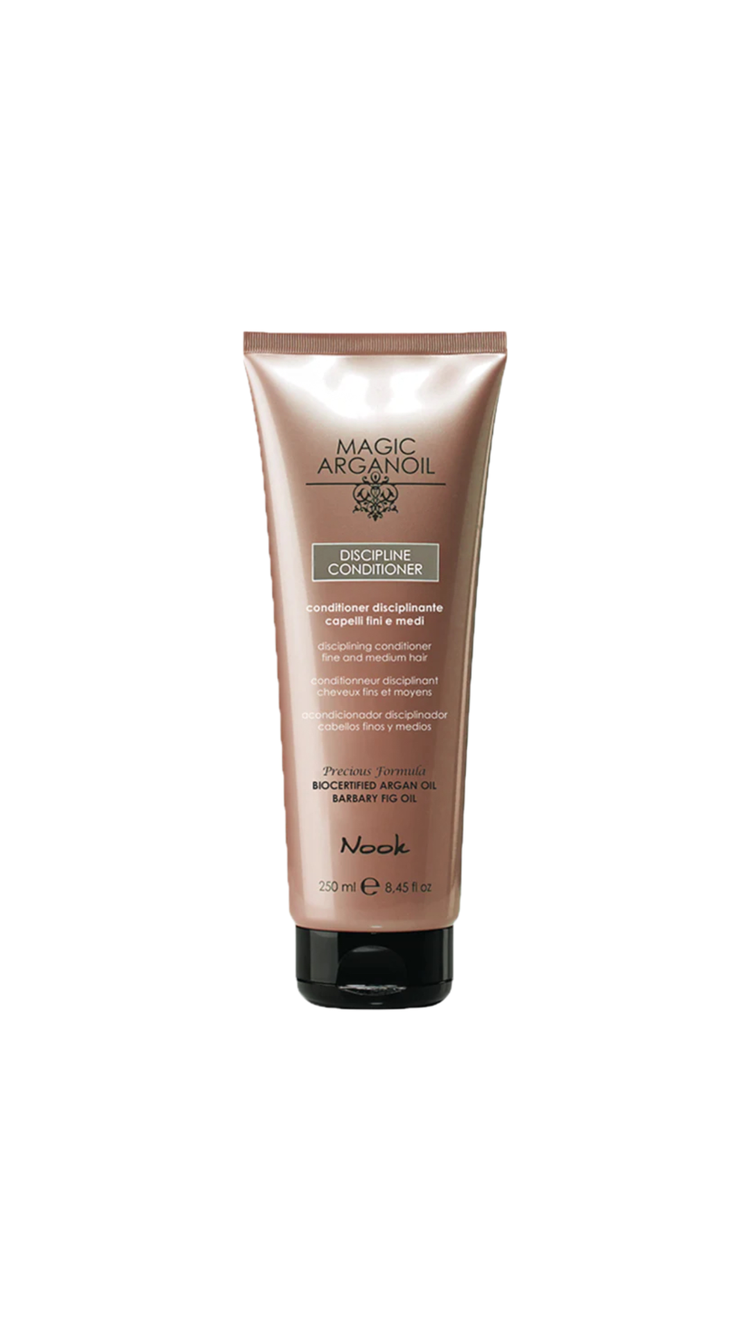 NOOK MAGIC ARGANOIL DISCIPLINE KONDICIONIERIUS BESIŠIAUŠIANTIEMS PLAUKAMS 250ml