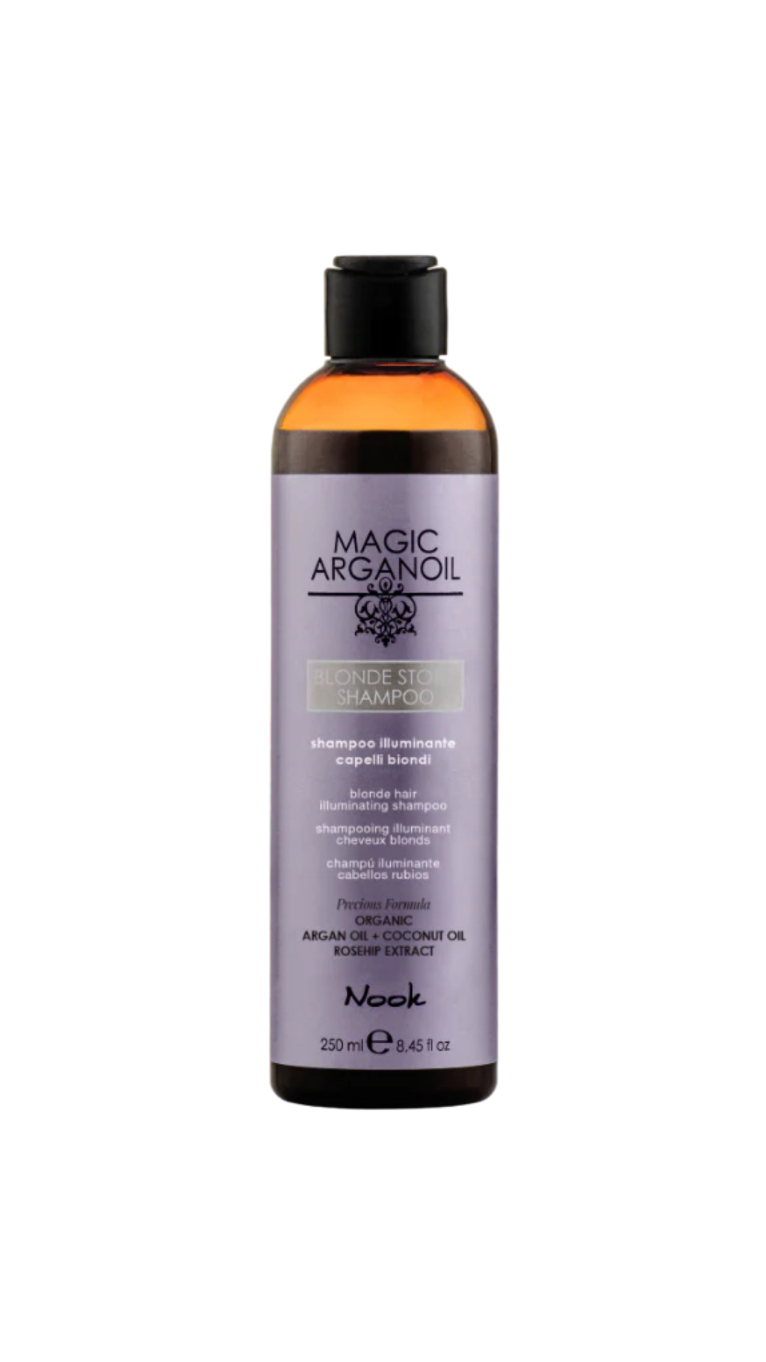 NOOK MAGIC ARGANOIL BLONDE STORY ŠAMPŪNAS ŠVIESIEMS PLAUKAMS 250ml